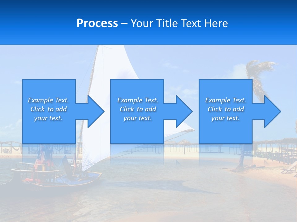 A Sailboat On The Water With A Beach In The Background PowerPoint Template