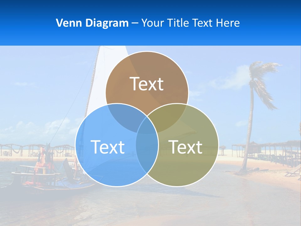 A Sailboat On The Water With A Beach In The Background PowerPoint Template