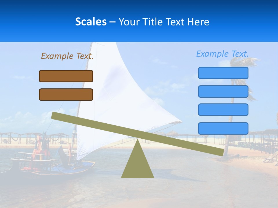 A Sailboat On The Water With A Beach In The Background PowerPoint Template