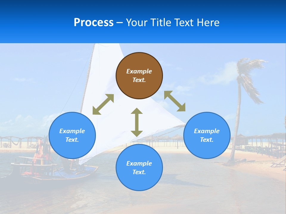 A Sailboat On The Water With A Beach In The Background PowerPoint Template