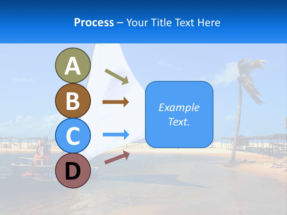 A Sailboat On The Water With A Beach In The Background PowerPoint Template