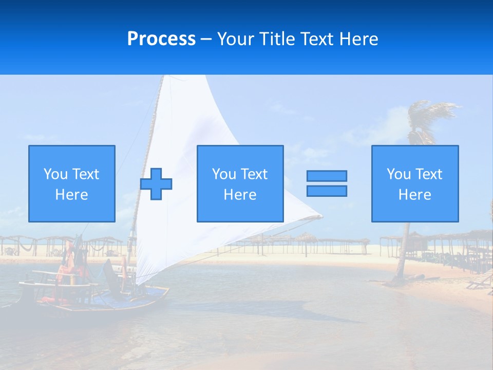 A Sailboat On The Water With A Beach In The Background PowerPoint Template