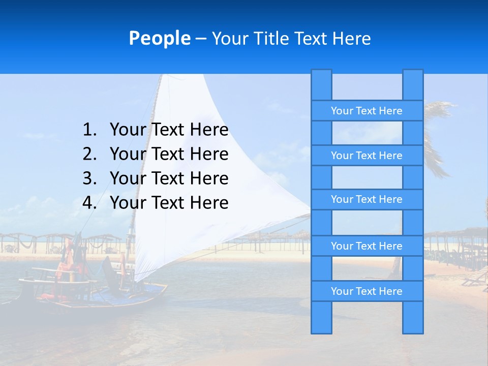 A Sailboat On The Water With A Beach In The Background PowerPoint Template