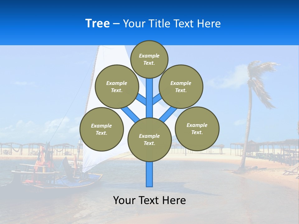 A Sailboat On The Water With A Beach In The Background PowerPoint Template