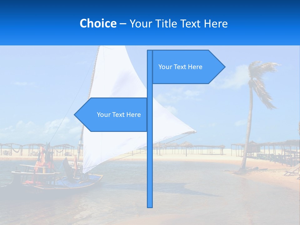 A Sailboat On The Water With A Beach In The Background PowerPoint Template