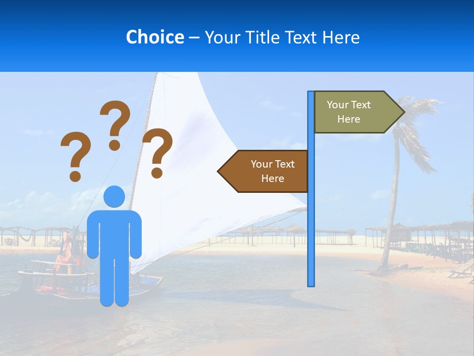 A Sailboat On The Water With A Beach In The Background PowerPoint Template