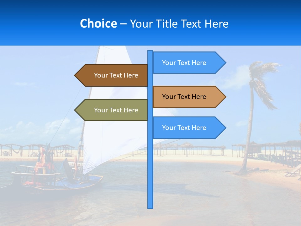 A Sailboat On The Water With A Beach In The Background PowerPoint Template