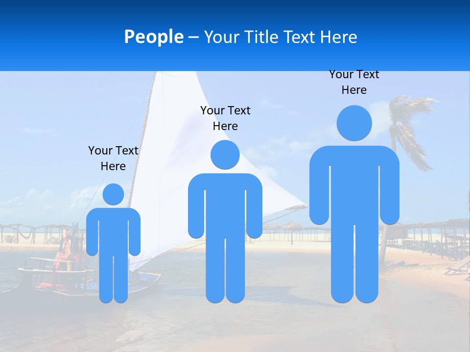 A Sailboat On The Water With A Beach In The Background PowerPoint Template