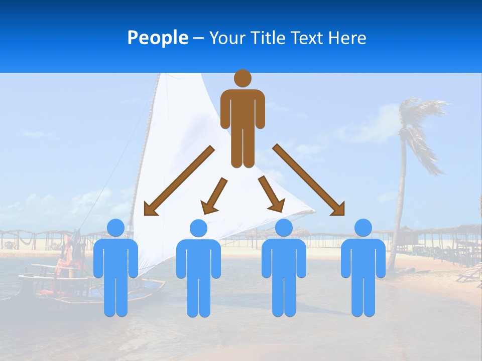 A Sailboat On The Water With A Beach In The Background PowerPoint Template