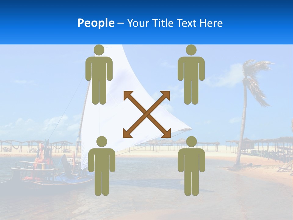 A Sailboat On The Water With A Beach In The Background PowerPoint Template