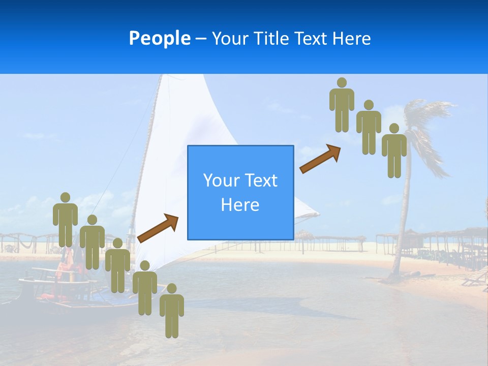 A Sailboat On The Water With A Beach In The Background PowerPoint Template