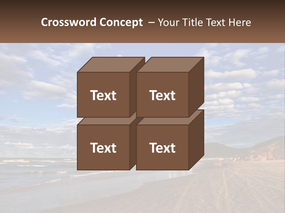 A Picture Of A Beach With Clouds In The Sky PowerPoint Template