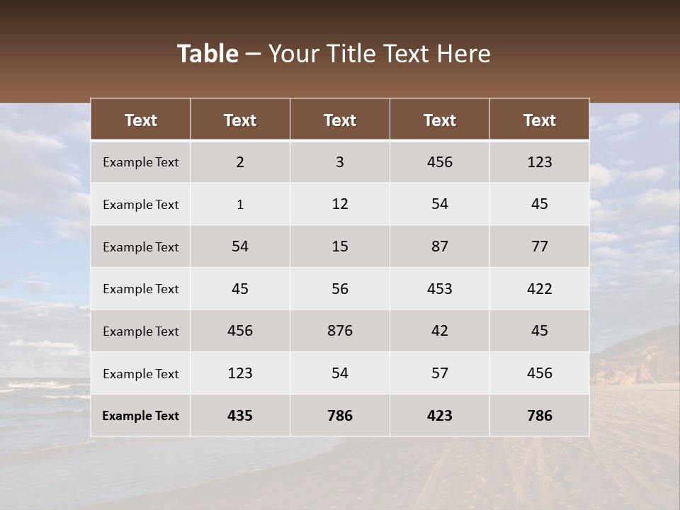 A Picture Of A Beach With Clouds In The Sky PowerPoint Template