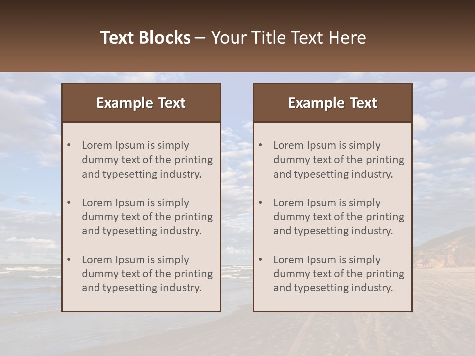 A Picture Of A Beach With Clouds In The Sky PowerPoint Template