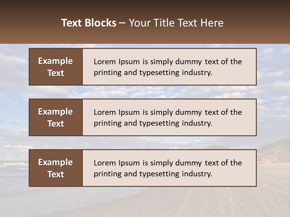 A Picture Of A Beach With Clouds In The Sky PowerPoint Template