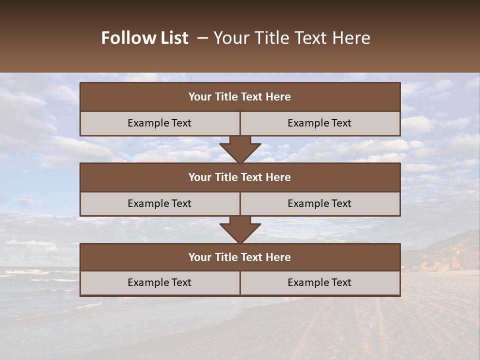 A Picture Of A Beach With Clouds In The Sky PowerPoint Template