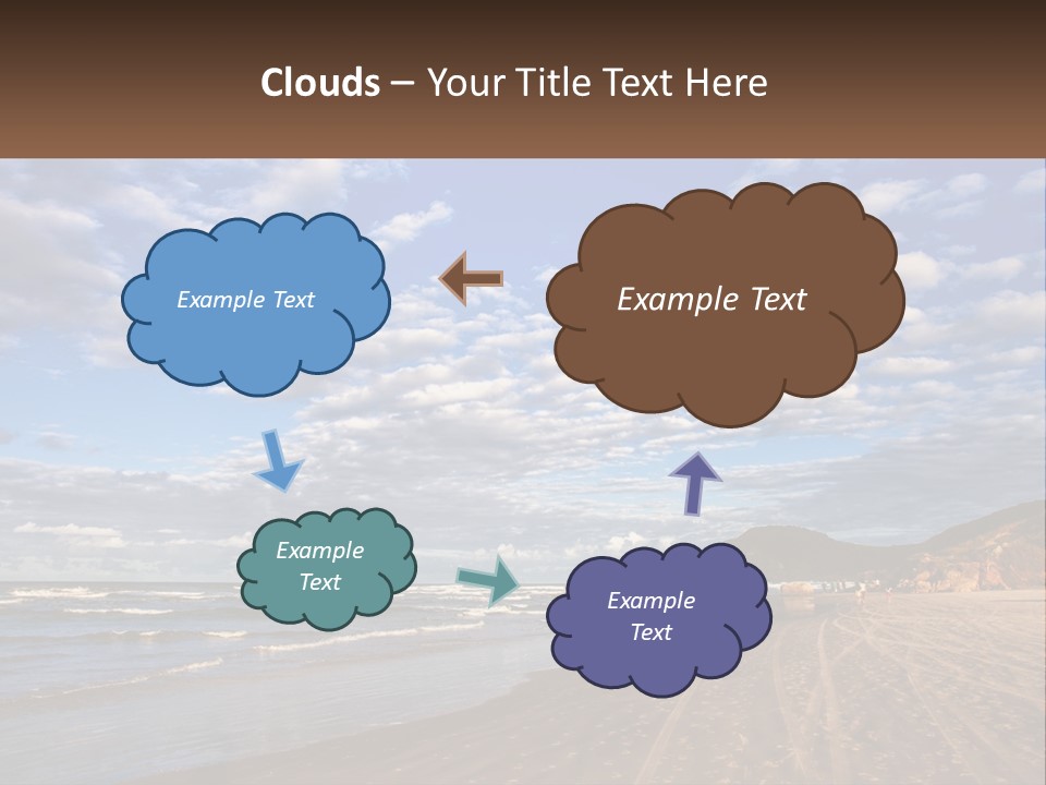 A Picture Of A Beach With Clouds In The Sky PowerPoint Template