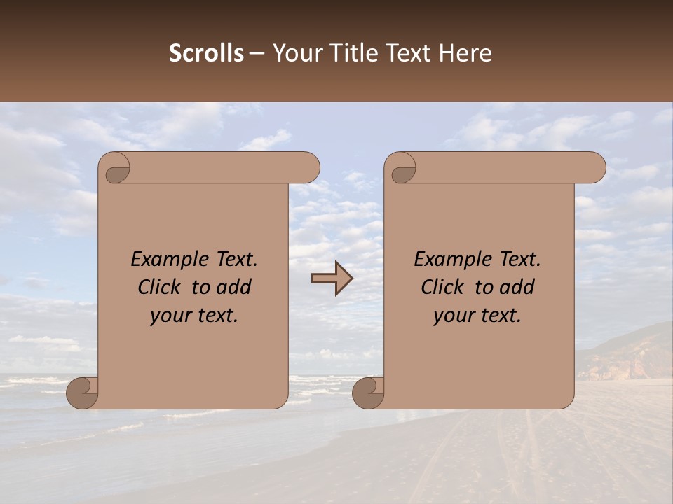 A Picture Of A Beach With Clouds In The Sky PowerPoint Template