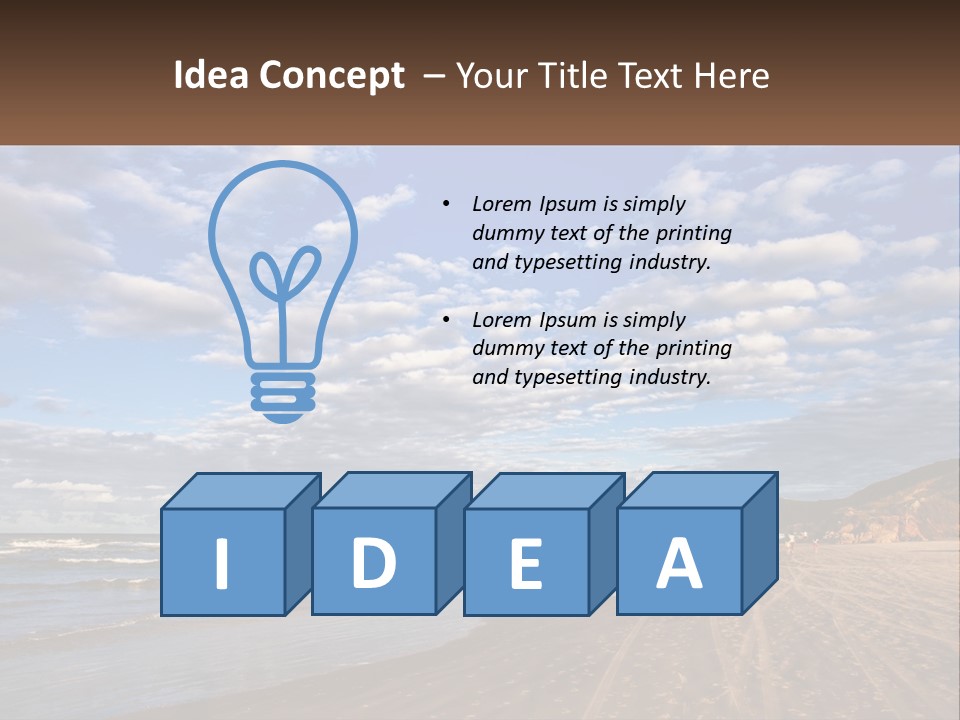 A Picture Of A Beach With Clouds In The Sky PowerPoint Template