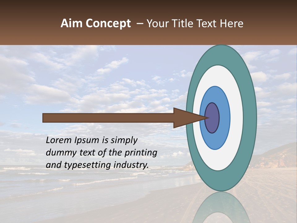 A Picture Of A Beach With Clouds In The Sky PowerPoint Template