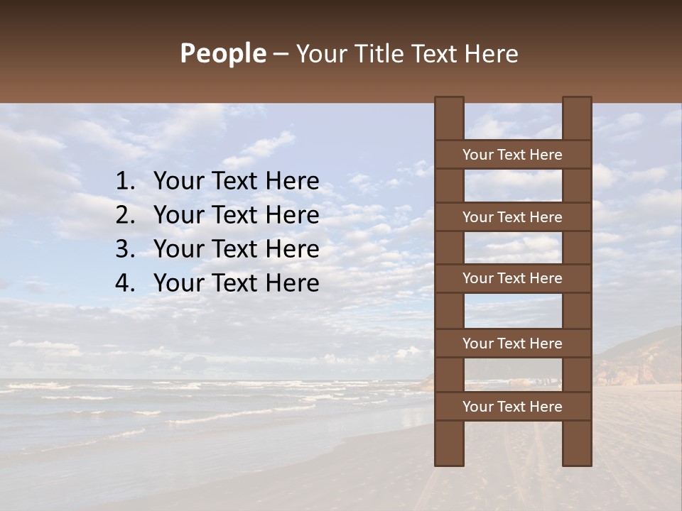 A Picture Of A Beach With Clouds In The Sky PowerPoint Template