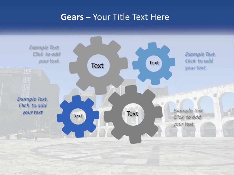 A Large White Building With Arches In Front Of It PowerPoint Template