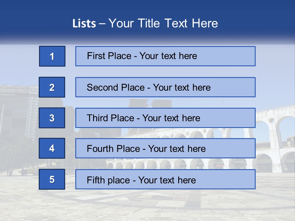 A Large White Building With Arches In Front Of It PowerPoint Template