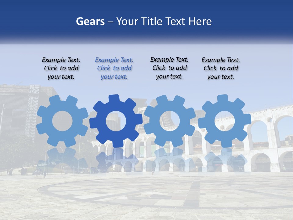 A Large White Building With Arches In Front Of It PowerPoint Template