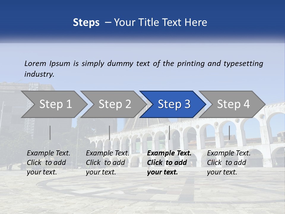 A Large White Building With Arches In Front Of It PowerPoint Template