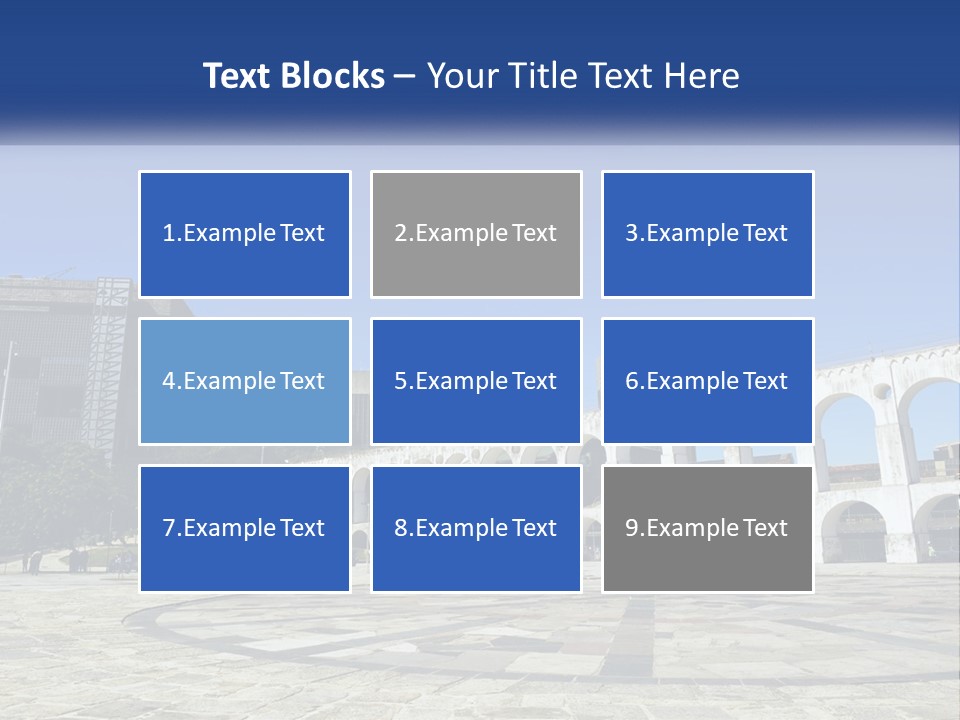 A Large White Building With Arches In Front Of It PowerPoint Template