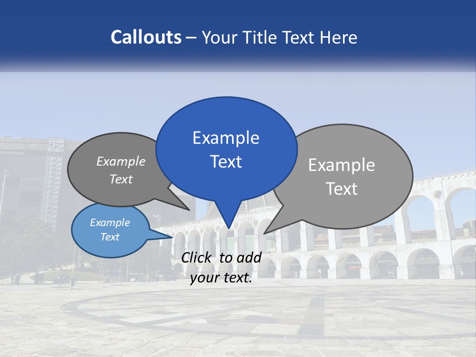 A Large White Building With Arches In Front Of It PowerPoint Template