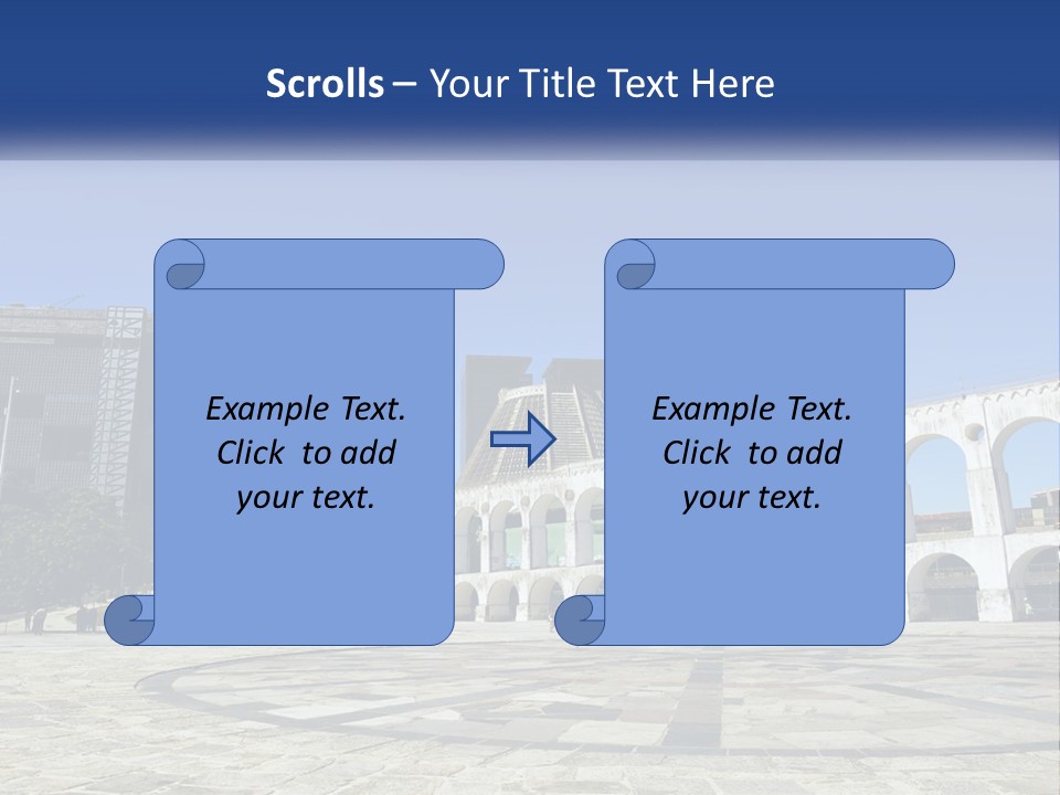 A Large White Building With Arches In Front Of It PowerPoint Template