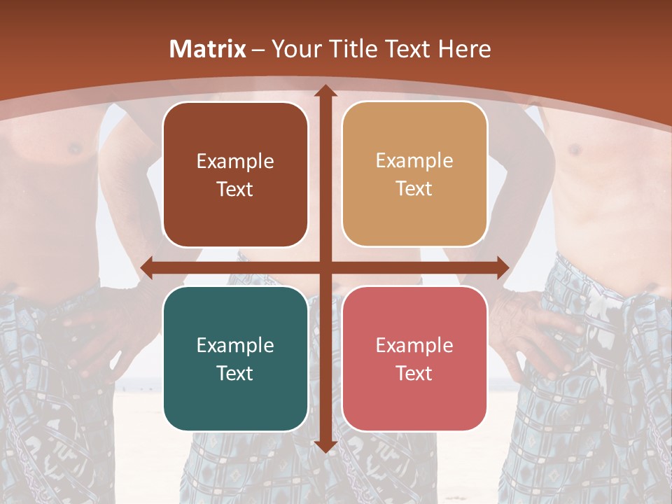 A Man With No Shirt Standing In Front Of Three Other Men PowerPoint Template