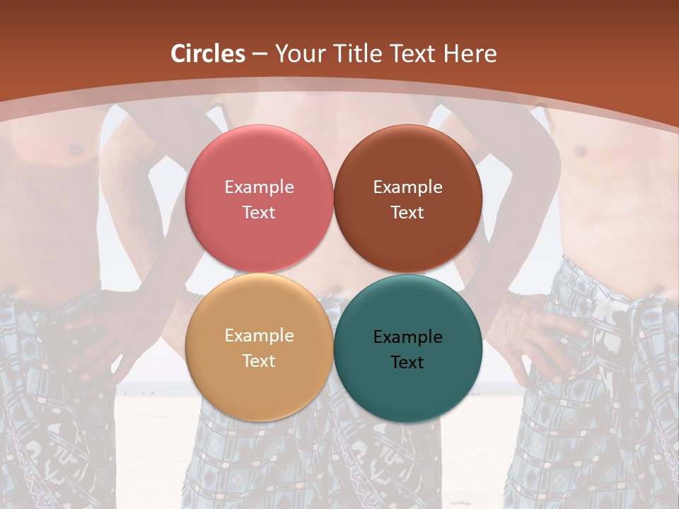 A Man With No Shirt Standing In Front Of Three Other Men PowerPoint Template