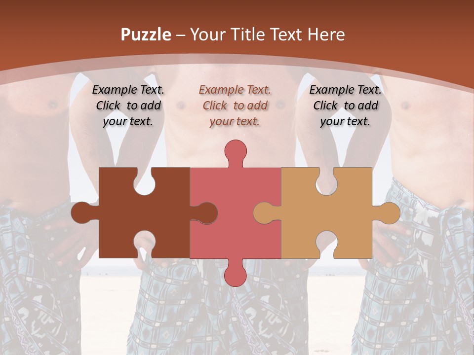 A Man With No Shirt Standing In Front Of Three Other Men PowerPoint Template