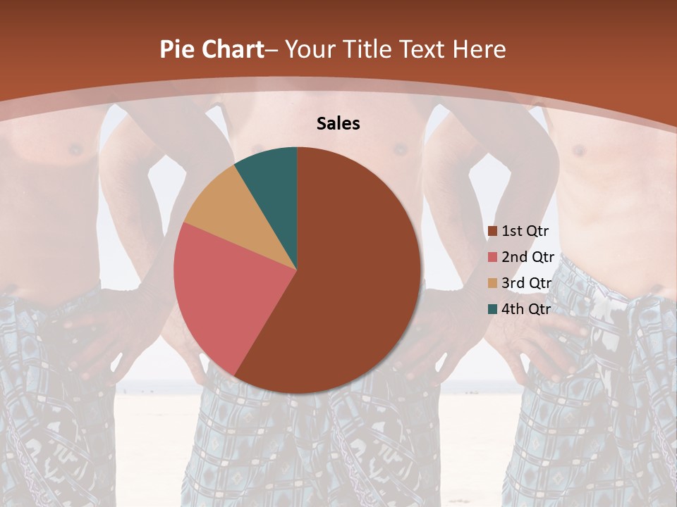A Man With No Shirt Standing In Front Of Three Other Men PowerPoint Template