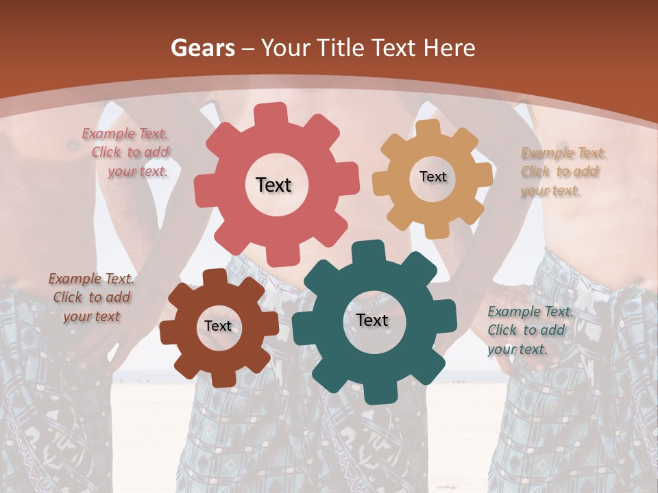 A Man With No Shirt Standing In Front Of Three Other Men PowerPoint Template