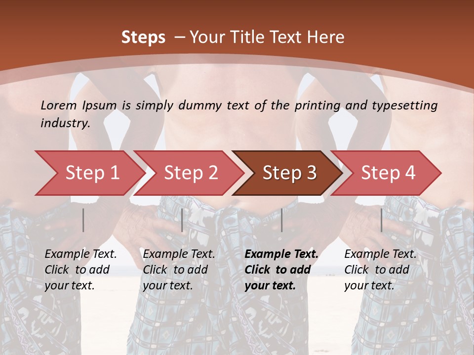 A Man With No Shirt Standing In Front Of Three Other Men PowerPoint Template