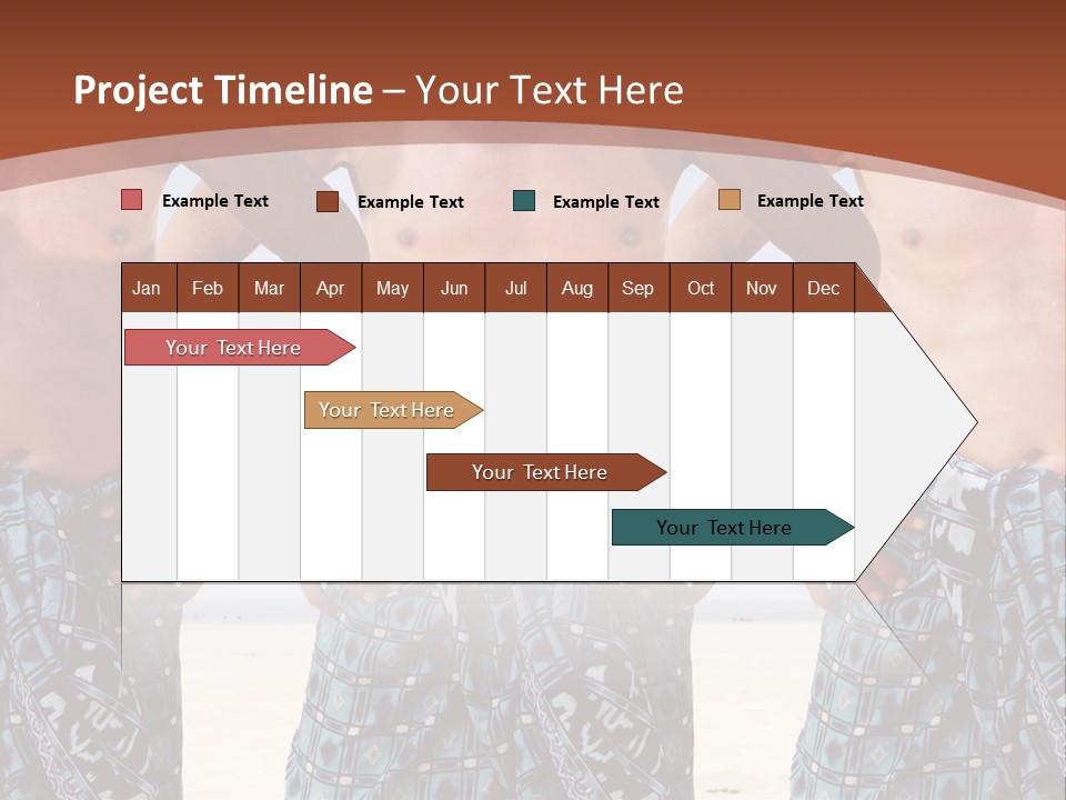 A Man With No Shirt Standing In Front Of Three Other Men PowerPoint Template