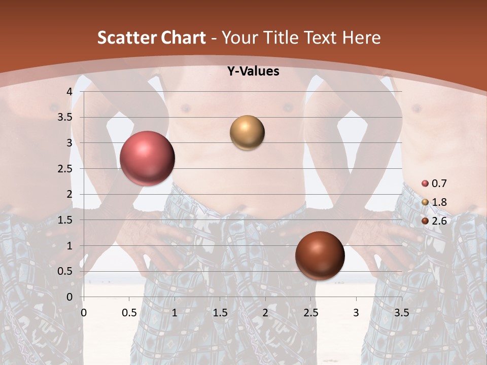 A Man With No Shirt Standing In Front Of Three Other Men PowerPoint Template