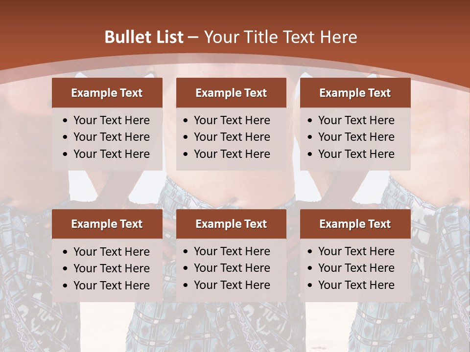 A Man With No Shirt Standing In Front Of Three Other Men PowerPoint Template