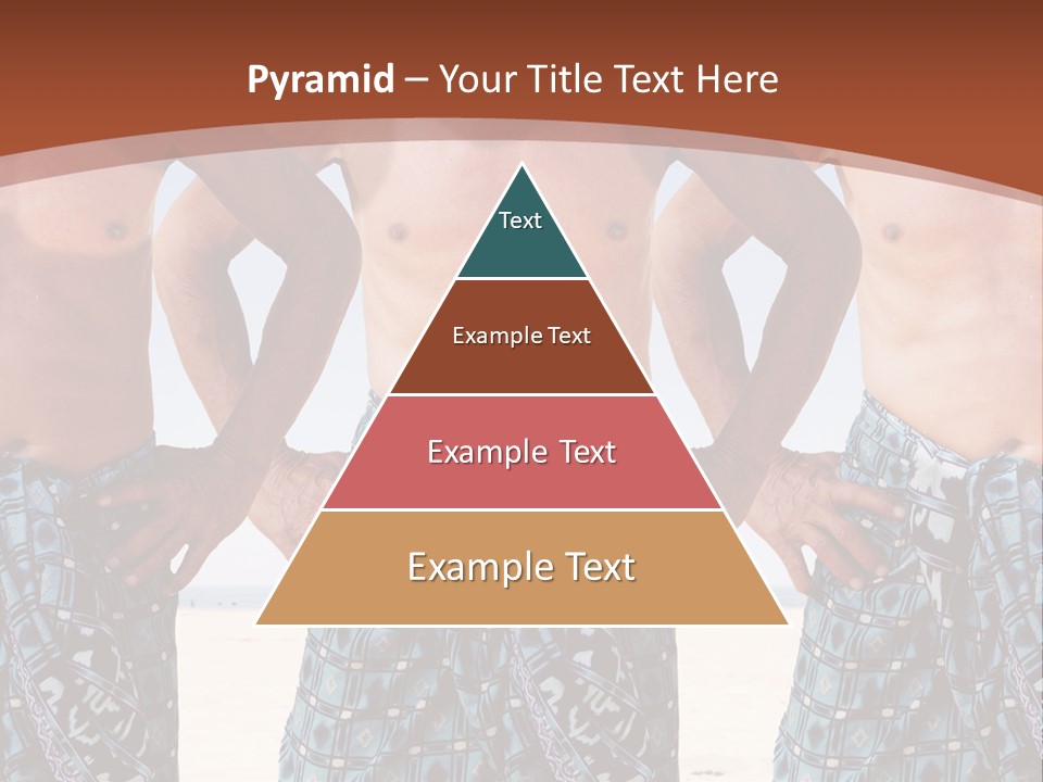 A Man With No Shirt Standing In Front Of Three Other Men PowerPoint Template