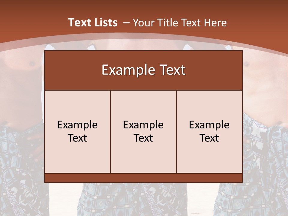 A Man With No Shirt Standing In Front Of Three Other Men PowerPoint Template