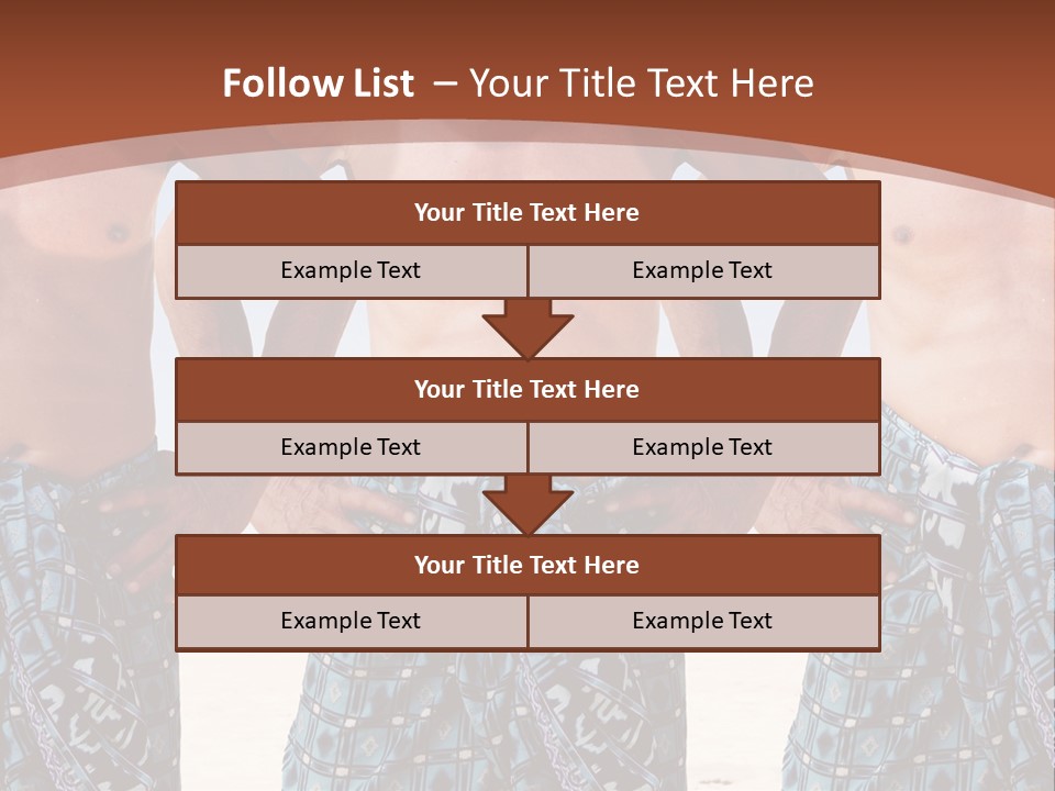 A Man With No Shirt Standing In Front Of Three Other Men PowerPoint Template