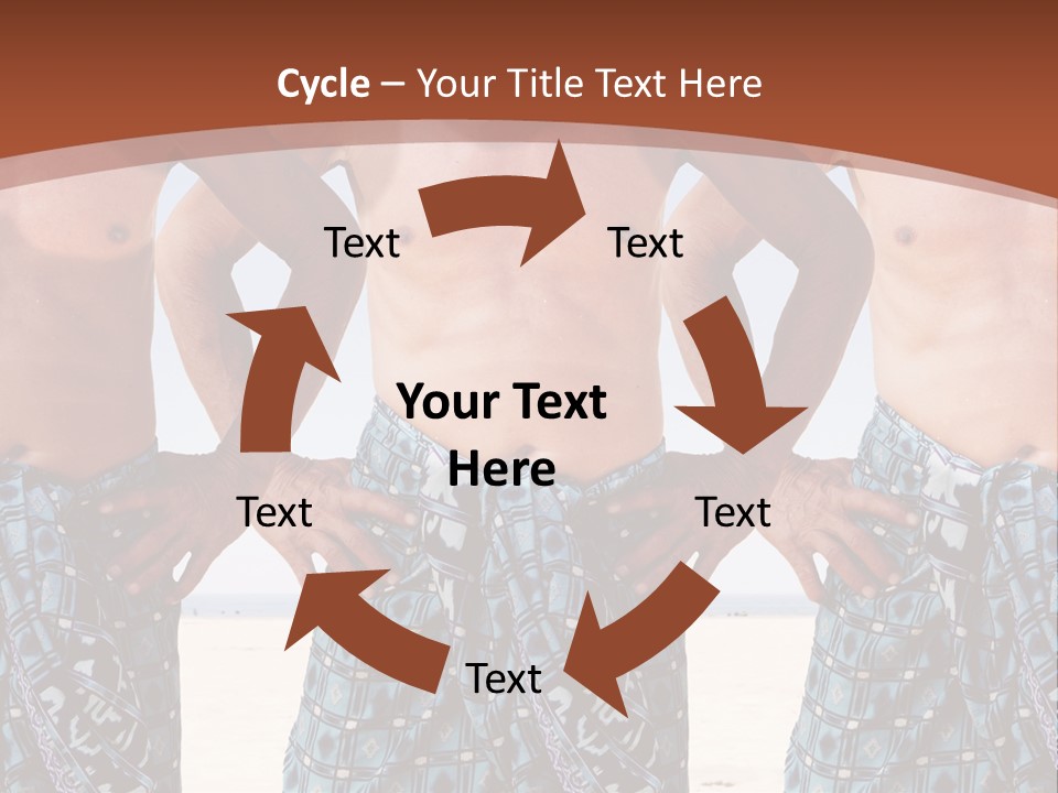A Man With No Shirt Standing In Front Of Three Other Men PowerPoint Template