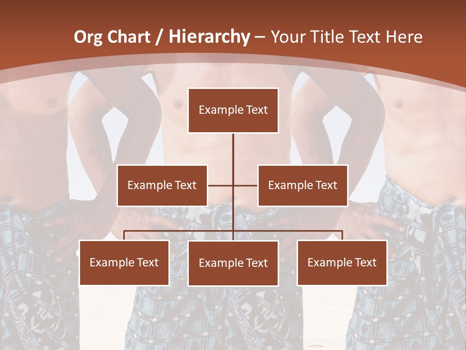 A Man With No Shirt Standing In Front Of Three Other Men PowerPoint Template