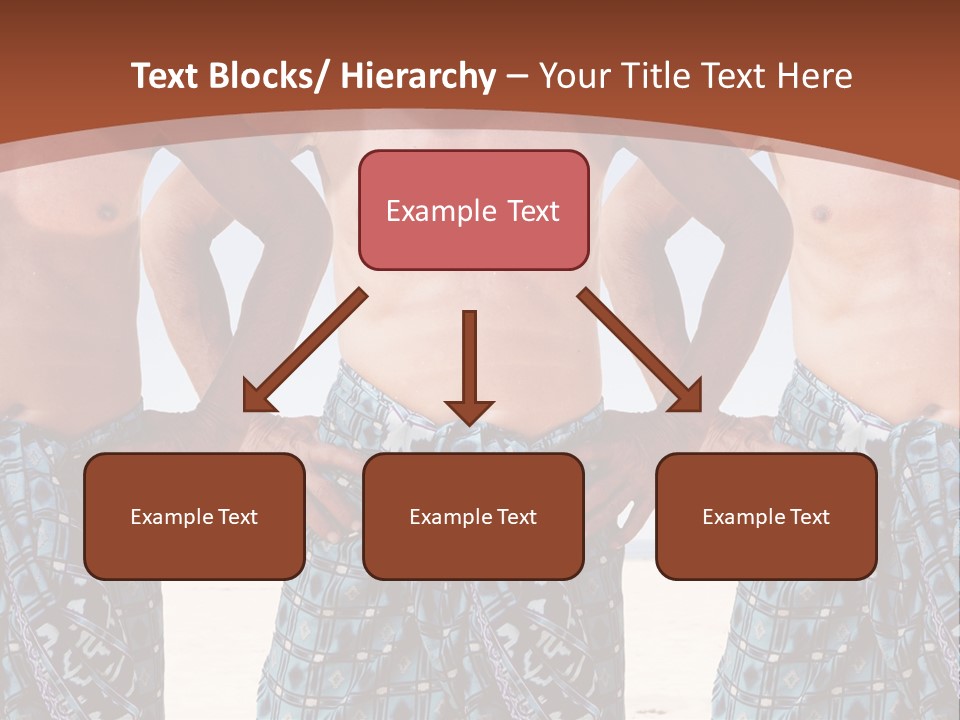 A Man With No Shirt Standing In Front Of Three Other Men PowerPoint Template