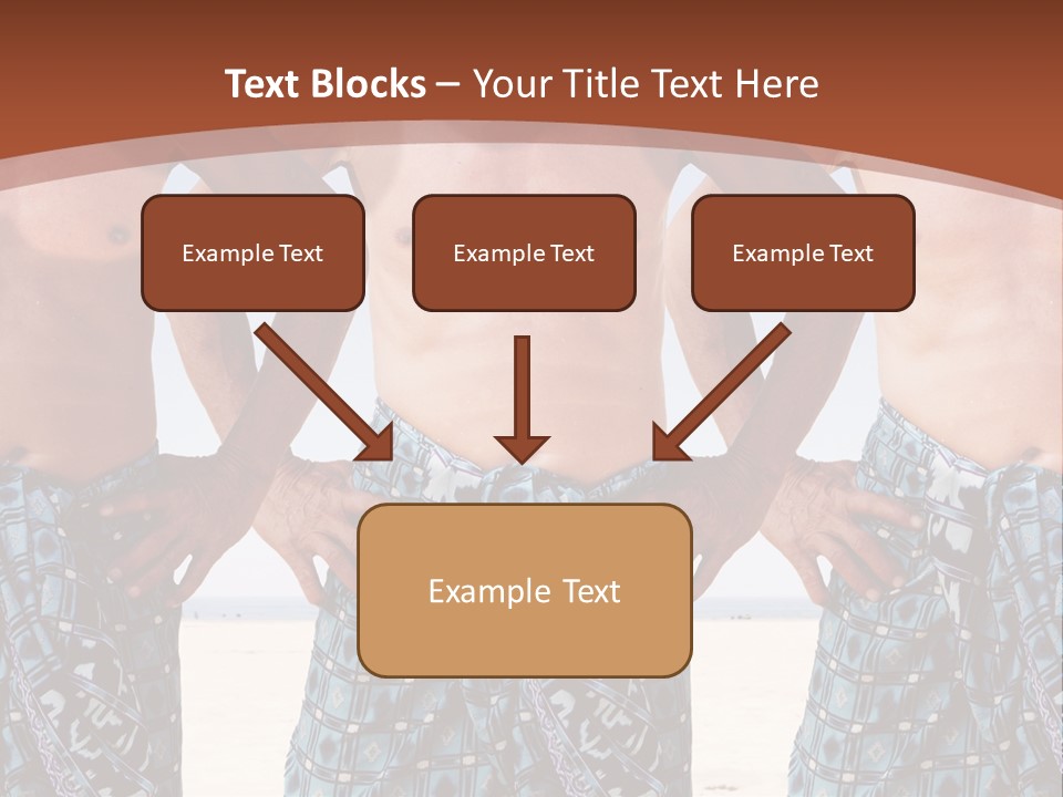 A Man With No Shirt Standing In Front Of Three Other Men PowerPoint Template