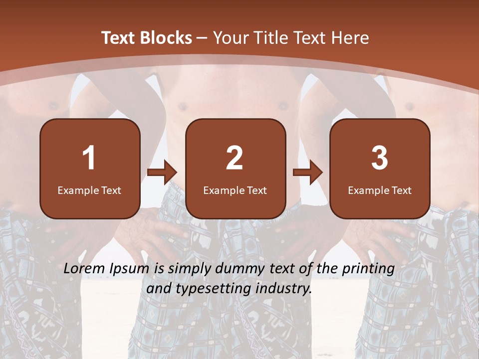 A Man With No Shirt Standing In Front Of Three Other Men PowerPoint Template