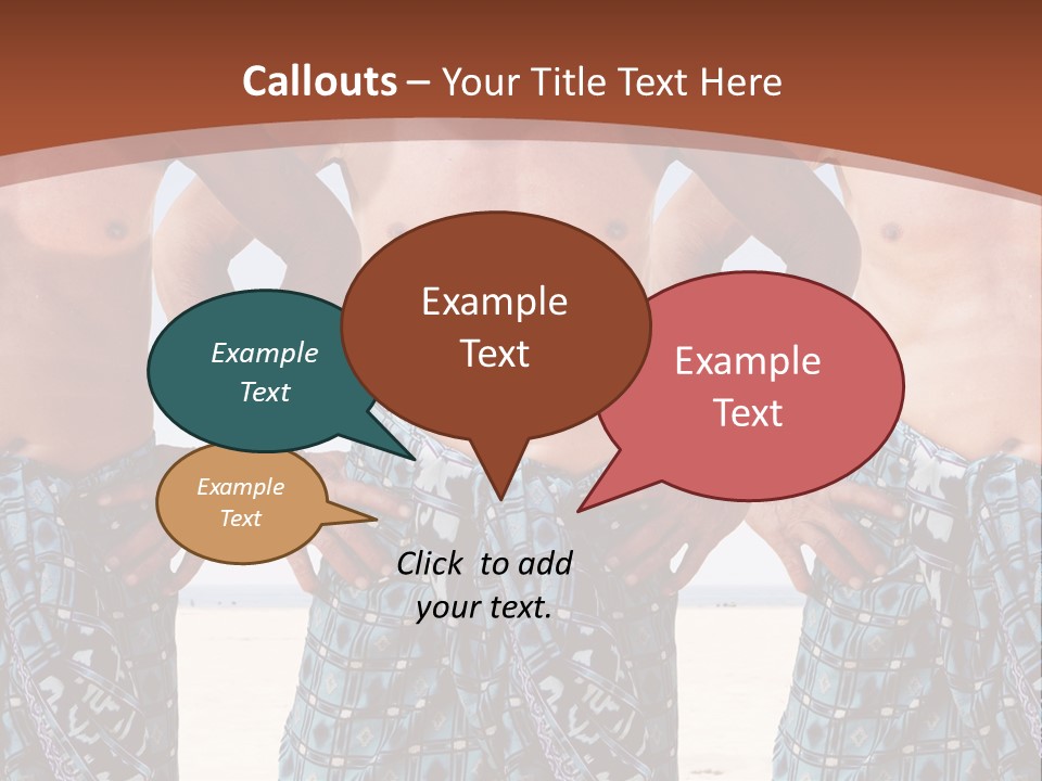 A Man With No Shirt Standing In Front Of Three Other Men PowerPoint Template